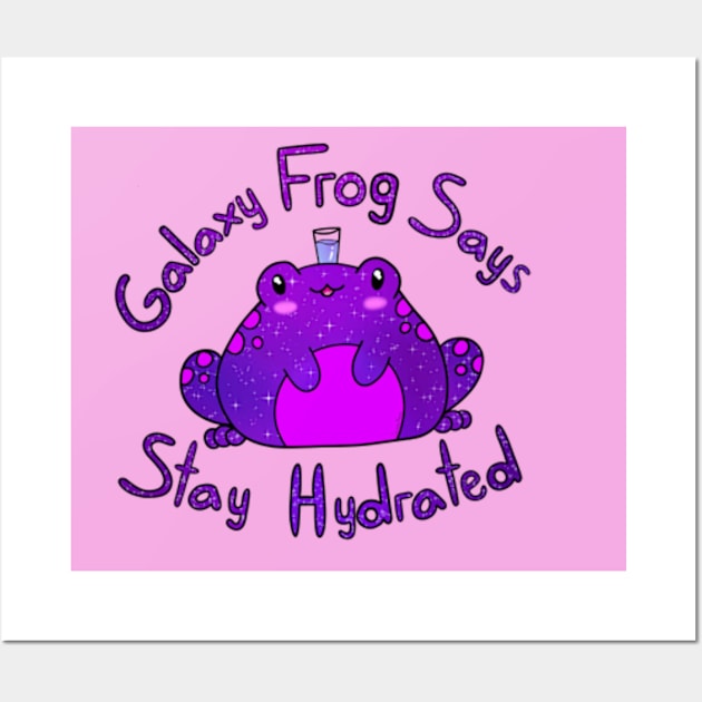 Stay Hydrated Frog (purple) Wall Art by SessyArts